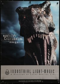 7r683 INDUSTRIAL LIGHT & MAGIC 2-sided 18x25 special poster 1997 Jurassic Park, close-up T-Rex!