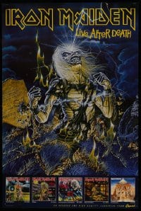 7r302 IRON MAIDEN 24x36 music poster 1986 Live After Death, Riggs art of Eddie & tombstone!