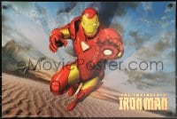 7r685 IRON MAN foil 20x30 special poster 2008 cool art of comic character over desert!