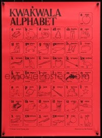 7r380 KWAK'WALA ALPHABET 17x23 Canadian special poster 1979 Kwakwaka'wakw indigenous alphabet!