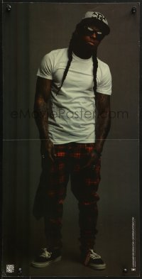 7r307 LIL WAYNE 2-sided 12x24 music poster 2011 the rapper then - but with tattoos - and now!