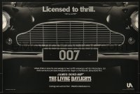 7r697 LIVING DAYLIGHTS 12x18 special poster 1986 great image of classic Aston Martin car grill!