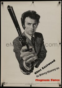 7r699 MAGNUM FORCE 20x28 special poster 1973 Clint Eastwood is Dirty Harry w/ huge gun by Halsman!