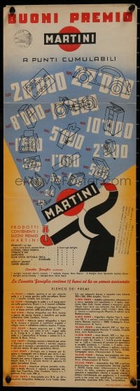7r374 MARTINI 10x27 Italian special poster 1950s advertising the extra dry vermouth, different!