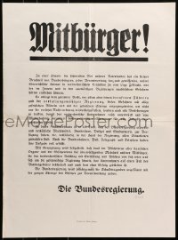 7r338 MITBURGER 19x25 Austrian special poster 1937 declaration from the Austrian government!