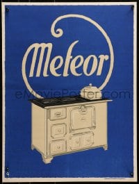 7r392 MORA MORAVIA 18x24 Czech advertising poster 1930s great KG art of blue Meteor old stove!