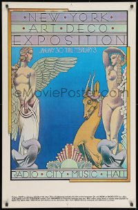 7r180 NEW YORK ART DECO EXPOSITION 26x40 museum/art exhibition 1975 Radio City Music Hall, Byrd artwork!