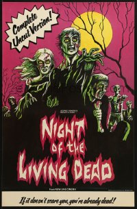 7r707 NIGHT OF THE LIVING DEAD 11x17 special poster R1978 George Romero zombie classic, New Line!