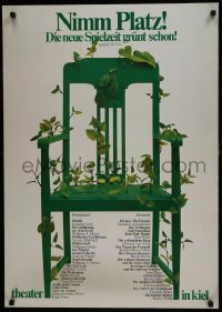 7r960 NIMM PLATZ 23x33 German stage poster 1975 chair with leaves by Holger Matthies!