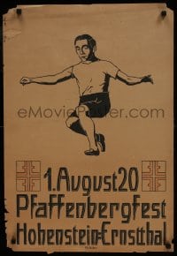 7r930 PFAFFENBERGFEST HOHENSTEIN-ERNSTTHAL 20x29 German special poster 1920s man jumping!