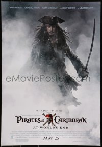 7r713 PIRATES OF THE CARIBBEAN: AT WORLD'S END 19x27 2-sided special poster 2007 Johnny Depp & cast!