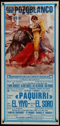7r346 POZOBLANCO 19x39 Spanish special poster 1984 event which lead to the death of Paquirri!
