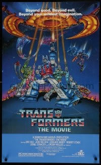 7r770 TRANSFORMERS THE MOVIE 22x37 special poster 1986 animated robot action cartoon, sci-fi art!