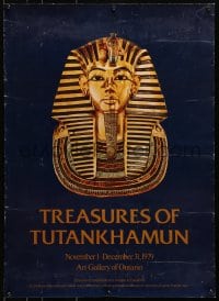 7r386 TREASURES OF TUTANKHAMUN 20x28 Canadian museum/art exhibition 1979 death mask, Egyptian Pharaoh exhibition!