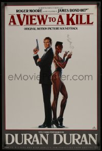 7r321 VIEW TO A KILL 24x36 music poster 1985 art of Roger Moore & smoking Grace Jones by Goozee