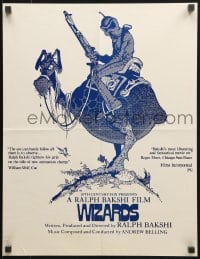 7r775 WIZARDS 17x22 special poster R1980s Ralph Bakshi directed, cool fantasy art by William Stout!