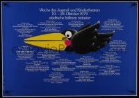 7r962 WOCHE DES JUGEND UND KINDERTHEATERS 23x33 German stage poster 1979 art of a bird by Schmidt!