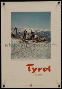7r107 TYROL AUSTRIA Patscherkofel style 14x20 Austrian travel poster 1950s great image!