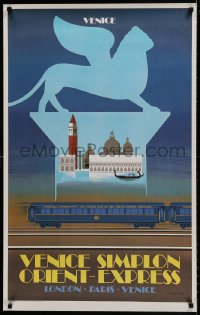 7r125 VENICE SIMPLON ORIENT EXPRESS Venice style 24x39 French travel poster 1981 Fix-Masseau!