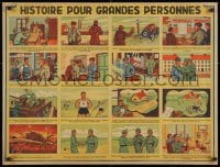 7r005 HISTOIRE POUR GRANDES PERSONNES 24x32 Belgian WWII war poster 1944 art by Jose Bertau!