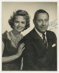 7s405 DONNA REED signed deluxe 7.75x9.75 still 1950s smiling with her husband Tony Owen by Coburn!