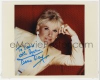 7s828 DORIS DAY signed color 8x10 REPRO still 1980s great close portrait later in her career!