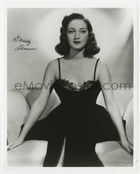 7s247 DOROTHY LAMOUR signed 8x10 REPRO still 1980s includes a 1948 title card from Slightly French!