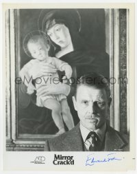 7s414 EDWARD FOX signed 8x10 still 1980 close portrait by painting from The Mirror Crack'd!