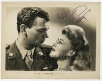 7s448 GINGER ROGERS signed 8x10 still 1945 close up with Joseph Cotten in I'll Be Seeing You!