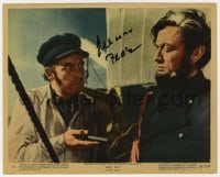 7s331 GREGORY PECK signed color 8x10 still 1956 great close up as Captain Ahab in Moby Dick!