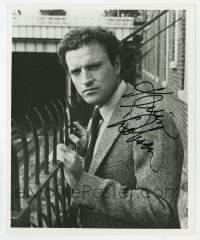 7s946 KEVIN DOBSON signed 8x10 publicity still 1980s close up of the Kojak actor in suit & tie!
