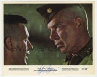 7s334 LEE MARVIN signed color 8x10 still 1967 classic close up with Cassavetes in The Dirty Dozen!