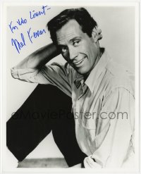 7s959 MEL FERRER signed 8x10 REPRO still 1980s smiling close up with his hand behind his head!
