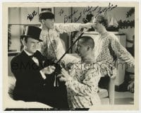 7s565 NERTSERY RHYMES signed 8x10 still 1933 by Moe Howard, Larry Fine, AND Ted Healy, 1st Curly!