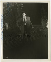 7s589 RICHARD DIX signed 8.25x10 still 1946 full-length standing in yard from Mysterious Intruder!