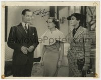 7s598 ROBERT MONTGOMERY signed 8x10 still 1935 with Joan Crawford & Gail Patrick in No More Ladies!