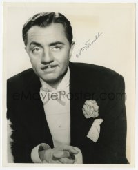 7s647 WILLIAM POWELL signed 8x10 news photo 1940s great head & shoulders portrait in tuxedo!