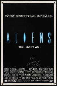 7s016 ALIENS signed 1sh 1986 by BOTH Michael Biehn AND Lance Henriksen, This Time It's War!