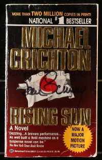 7s101 RISING SUN signed softcover book 1993 by Sean Connery AND Michael Crichton!