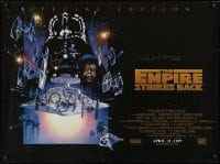 7s003 EMPIRE STRIKES BACK signed advance DS British quad R1997 by Billy Dee Williams & David Prowse!