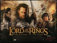 7s004 LORD OF THE RINGS: THE RETURN OF THE KING signed British quad 2003 by John Rhys-Davies & Noble!