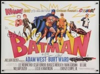 7s009 BATMAN signed 28x38 English commercial poster 1980s by Adam West, art of him with villains!