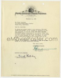 7s702 ERNST LUBITSCH signed contract 1939 slightly changing his credit in Shop Around the Corner!
