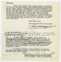 7s711 LOUIS B. MAYER signed contract 1928 confirming MGM has no rights to Frances Marion's Innocent