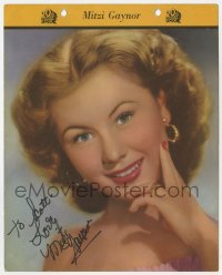 7s671 MITZI GAYNOR signed Dixie ice cream premium 1953 great portrait with info on back!