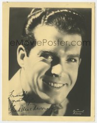 7s765 FRED MACMURRAY signed deluxe 6x7 fan photo 1930s great smiling studio portrait at Paramount!