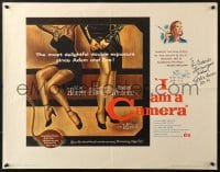 7s056 I AM A CAMERA signed 1/2sh 1955 by Julie Harris, + art of sexy female legs in nylons!