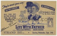 7s734 LIFE WITH FATHER signed herald 1947 by BOTH William Powell AND Irene Dunne!