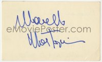 7s814 MARCELLO MASTROIANNI signed 3x5 index card 1980s it can be displayed with a repro still!