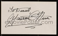 7s198 MAUREEN O'HARA signed 3x5 index card 1980s includes an original 1954 insert from Malaga!